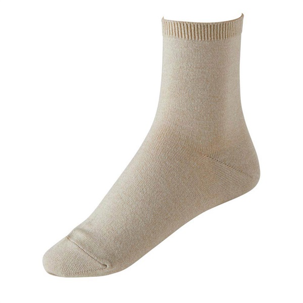 よりどりレッグアクセサリー平無地クルーソックス15cm丈 レディス(ベ-ジュ-23-25CM)