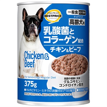乳酸菌とコラーゲン配合ドッグフード　チキン＆ビーフ トップバリュベストプライス(チキン＆ビーフ 高齢犬用)
