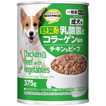 乳酸菌とコラーゲン配合ドッグフード　チキン＆ビーフ トップバリュベストプライス(チキン＆ビーフ野菜入り成犬)