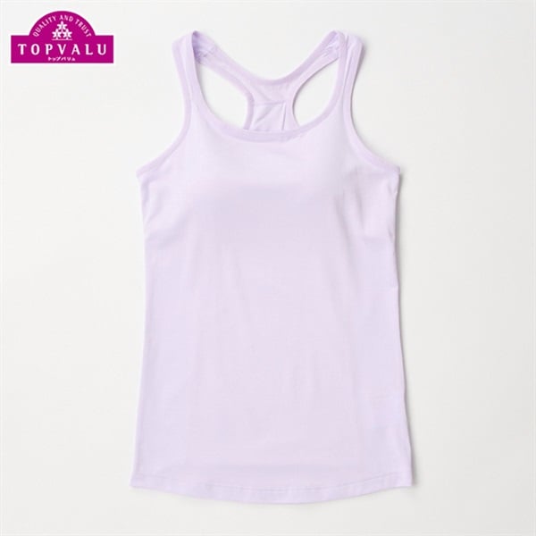 おんなのこのミカタ スポーツカップ付タンクトップ 速乾タイプ トップバリュ(パープル-140cm)