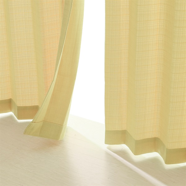 ホームコーディ　断熱厚地カーテン(イエロー-100×215cｍ　2枚入)