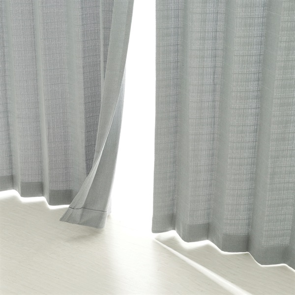 ホームコーディ　断熱厚地カーテン(ライトブルー-100×178cｍ　2枚入)