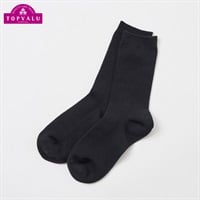 リブクルー丈 スクールソックス 男の子 女の子 トップバリュ キッズ(ブラック-13-15cm)