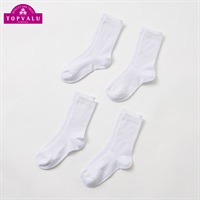 ジャストクルー丈 スクールソックス4足組 男の子 女の子 トップバリュ キッズ(ホワイト-16-18cm)