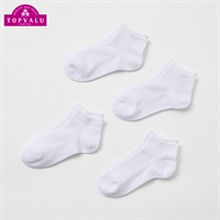スニーカーイン スクールソックス4足組 男の子 女の子 トップバリュ キッズ(ホワイト-19-21cm)