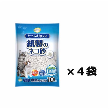 紙製の ネコ砂 10L    トップバリュベストプライス(10L×4袋)