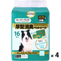 厚型消臭 ペットシーツ     トップバリュベストプライス(スーパーワイド 16枚 × ４袋)
