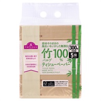 素材そのままの風合いをいかした 無漂白竹パルプ100% ティシューペーパー 150組×5パック     トップバリュ(150組×5個)