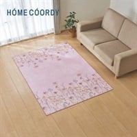ホームコーディ　ほんのり起毛　シェニール織ラグ(パープル-130×185cm（1.6畳相当）)