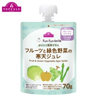 fun fun smile フルーツと緑色野菜の寒天ジュレ 12ヶ月頃～ ベビー飲料 トップバリュ(4549414660951)