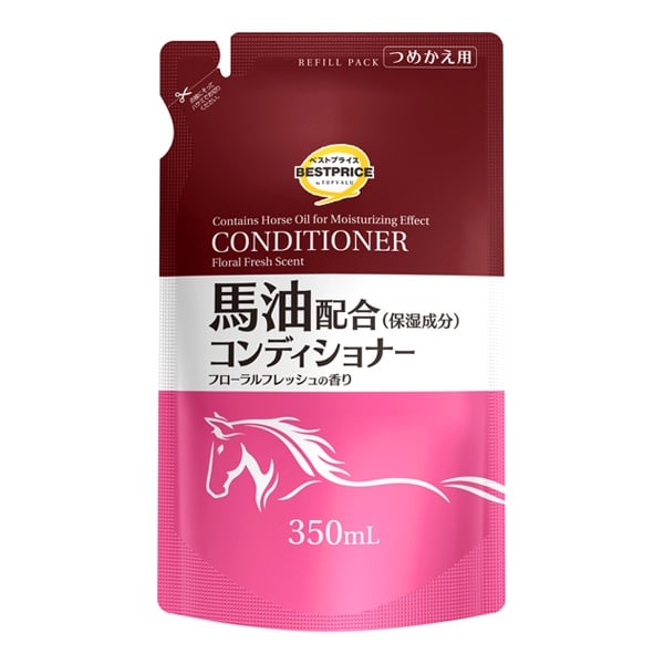 馬油配合 保湿成分 コンディショナー フローラルフレッシュの香り つめかえ用 350ml    トップバリュベストプライス(350ml)
