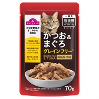 キャットフード かつお＆まぐろ パウチ トップバリュ(かつお＆まぐろ 70g)