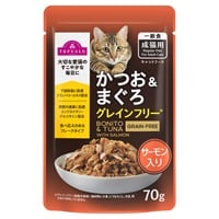 キャットフード かつお＆まぐろ パウチ トップバリュ(かつお＆まぐろ、サーモン入り 70g)