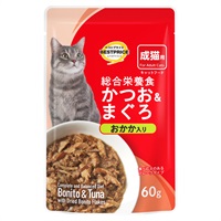 キャットフード かつお＆まぐろ パウチ トップバリュ(かつお＆まぐろ、おかか入り 60g)