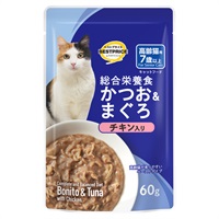 キャットフード かつお＆まぐろ パウチ トップバリュ(かつお＆まぐろ チキン入り 高齢猫用 60g)