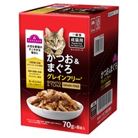 キャットフード かつお＆まぐろ パウチ ボール販売 トップバリュ(かつお＆まぐろ 70gX8個)