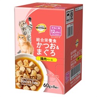 キャットフード かつお＆まぐろ パウチ ボール販売 トップバリュ(かつお＆まぐろ 鶏肉子ねこ 60gX8個)