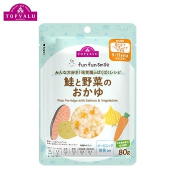 fun fun smile 鮭と野菜のおかゆ 9か月頃～ ベビーフード トップバリュ(4549414687101)