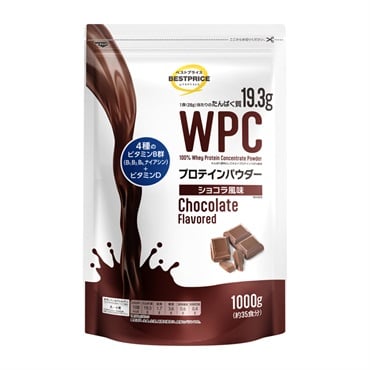 WPC ホエイプロテインパウダー ショコラ風味 1000g トップバリュ ベストプライス TOPVALU BESTPRICE