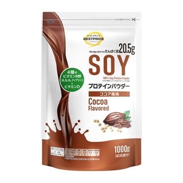 SOY プロテインパウダー ココア風味 1000g トップバリュ ベストプライス TOPVALU BESTPRICE