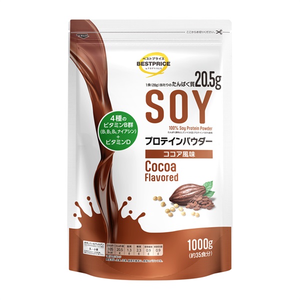 SOY プロテインパウダー ココア風味 1000g トップバリュ ベストプライス TOPVALU BESTPRICE(1000g)