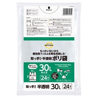 もったいないからもう一度使ったポリ袋 取手30L 半透明 24枚 トップバリュ ベストプライス(TOPVALU BESTPRICE）(24枚)