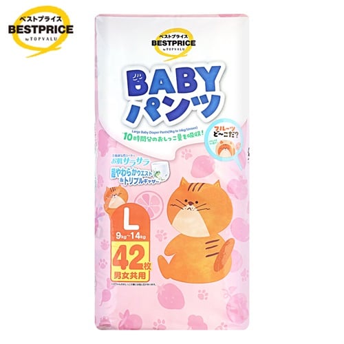 ベビーパンツ Lサイズ 42枚 男女共用 紙おむつ トップバリュベストプライス