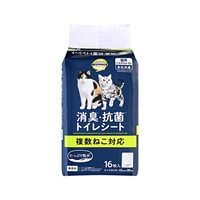 TVBP複数ねこ対応 消臭・抗菌システムトイレシート 16枚 トップバリュ ベストプライス(TOPVALU BESTPRICE）(16枚)