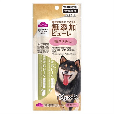 無添加ピューレ 犬用 間食 全犬種用 ドッグフード 14g×4本 TOPVALU イオントップバリュ(鶏ささみ入り)