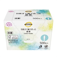 包装まで紙で作った綿棒 500本入 トップバリュベストプライス(500本入)