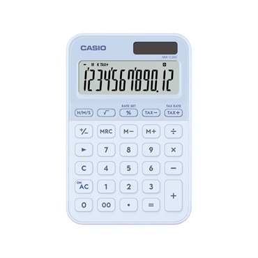 デザイン電卓カラフル ミニジャストサイズ(ライトブルー)