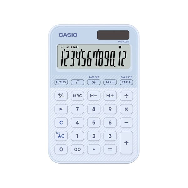 デザイン電卓カラフル ミニジャストサイズ(ライトブルー)