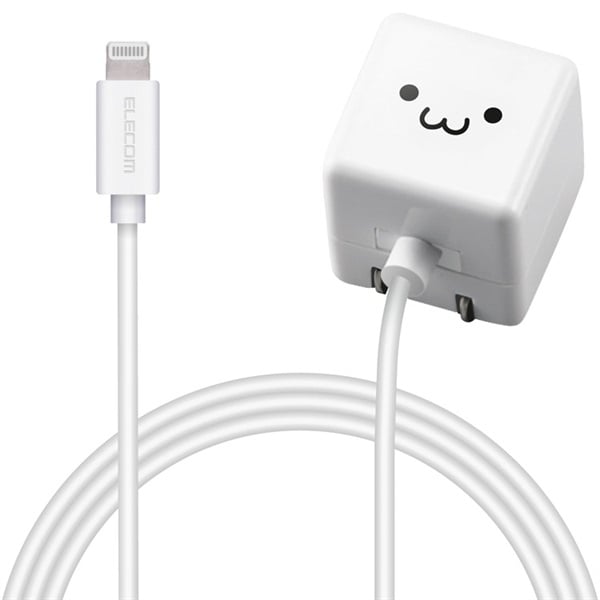 エレコム　5W Lightningケーブル一体型 AC充電器　ELECOM(4549550187374)