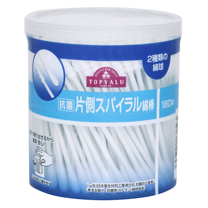 片側 スパイラル 綿棒 180本    トップバリュ(１８０本)