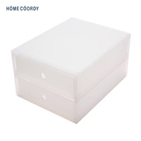 ホームコーディ 　クリア引出ケース(浅型縦2段)