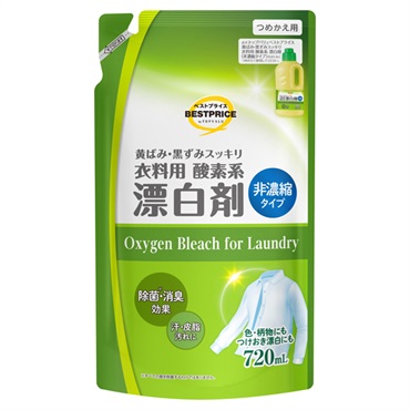 衣料用 酸素系漂白剤 非濃縮タイプ つめかえ用 720ml    トップバリュベストプライス