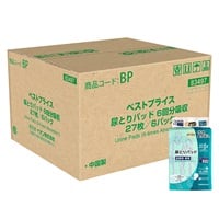 尿とりパッド 長時間・夜用 6回分吸収 27枚 トップバリュベストプライス(27枚×6個)