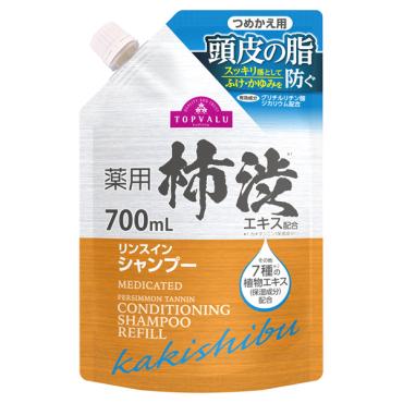 薬用 柿渋リンス配合 シャンプー 詰替 350ml    トップバリュ