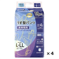 ケース販売 うす型 長時間パンツ L‐LLサイズ 18枚入×4個 トップバリュ
