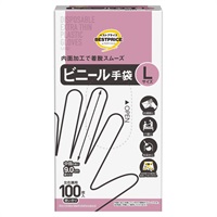 ビニール手袋 左右兼用 使いきり Lサイズ 100枚    トップバリュベストプライス(4549741759489)