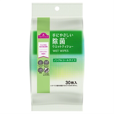 手にやさしい 除菌ウエットティシュー ノンアルコールタイプ パラベン