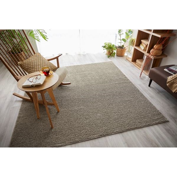 スミノエ　ソル　ラグ　カーペット　洗える　国産　アレルブロック　無地(グレージュ-190×240cm)