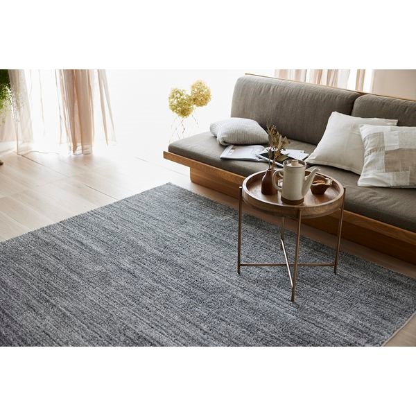スミノエ　エクリュ　ラグ　カーペット　洗える　国産　アレルブロック　無地(グレー-190×190cm)