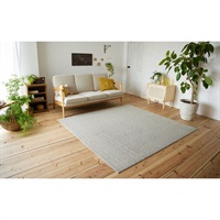 スミノエ　ロングウッド　ラグ　カーペット　洗える　国産　カルル　無地(アイボリー-130×185cm)