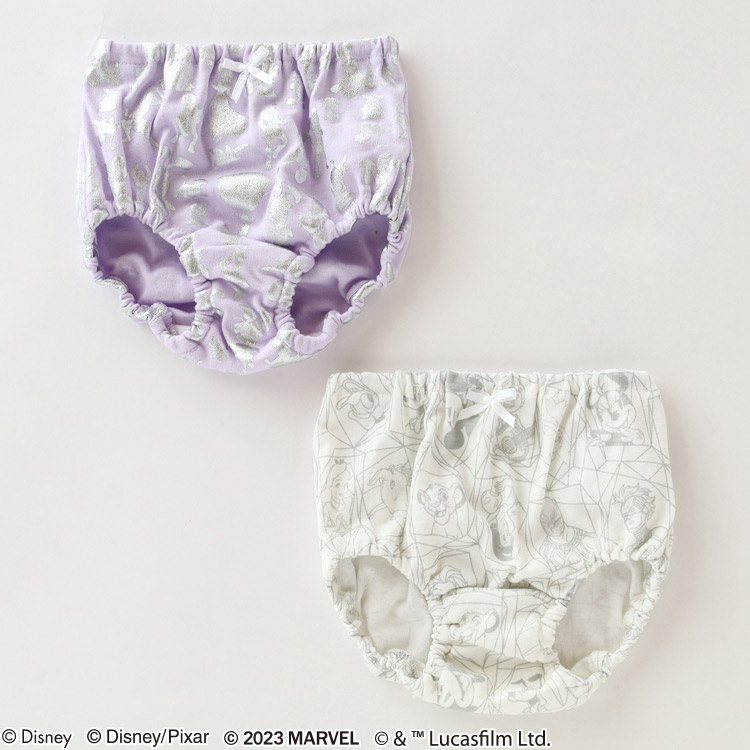 ポータークラシック　ディズニー　ショーツ お腹すっぽり深ばき綿混ショーツ2柄セット（選べるキャラクター