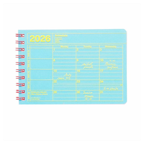 2026年1月始まり】 ノートブックカレンダー XS マンスリーブロック