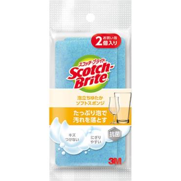 スコッチブライト 泡立ちゆたか ソフトスポンジ ブルー WS‐77KB 2PM 2個入 スコッチ・ブライト Scotch‐Brite スリーエム ジャパン