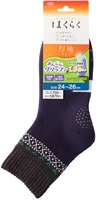 はくらく厚手  24cmｰ26cm 岡本(TOP切替幾何学 ショートクルー丈 (12cm)-ネイビー)