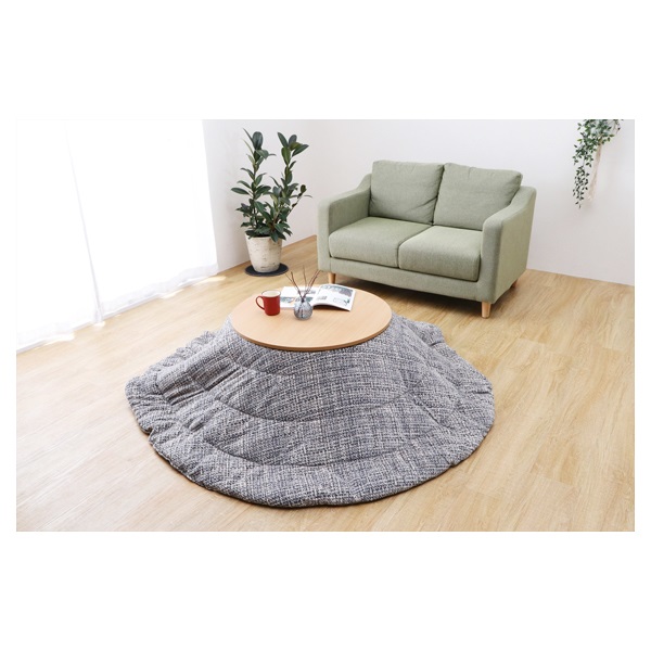 円形こたつ台用 こたつ掛ふとん ノート(グレー-185×225cm 楕円形)