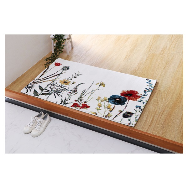 ウィルトンマット　ボタニカル(アイボリー-60×90cm)